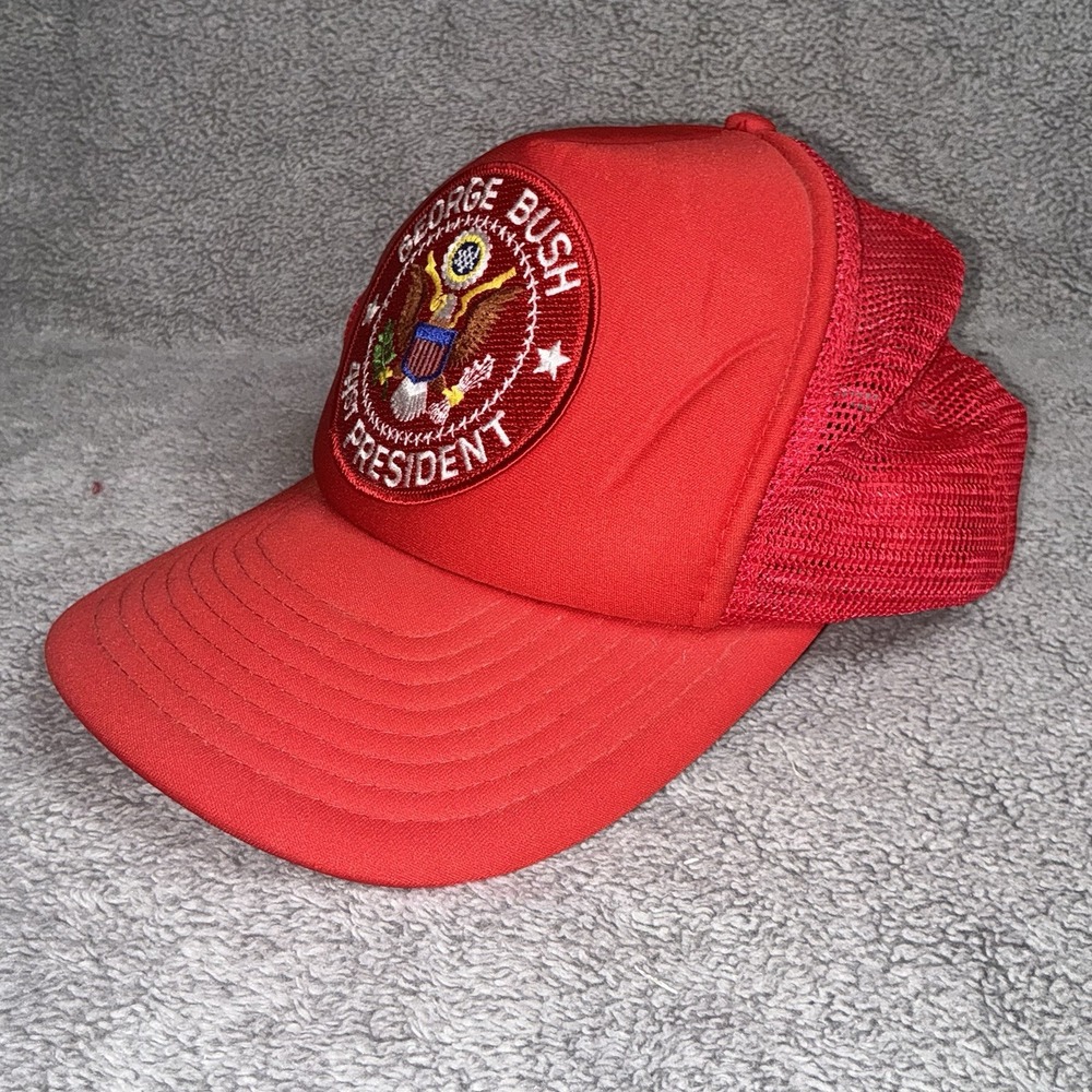Vintage George Bush 41st President Trucker Hat Foam Mesh‎ SnapBack Cap - Picture 2 of 7